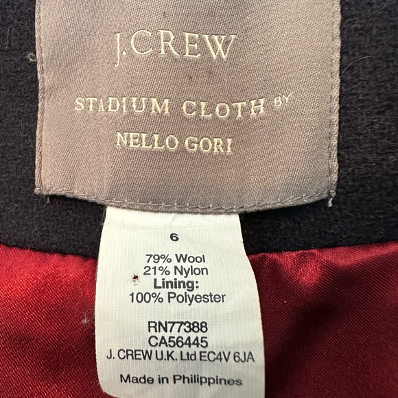JCrew Stadium Coat, navy with goldtone hardware, size 6, excellent condition - Picture 2 of 4